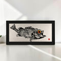 Gyotaku "Rotbarsch" (Original, gerahmt) ca. 60x30 cm