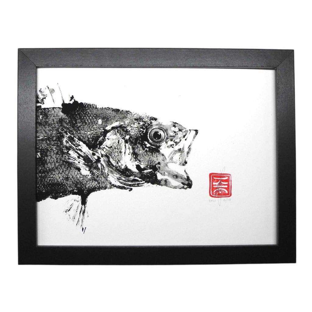 Limitierter Kunstdruck "Wolfsbarsch" Din A5